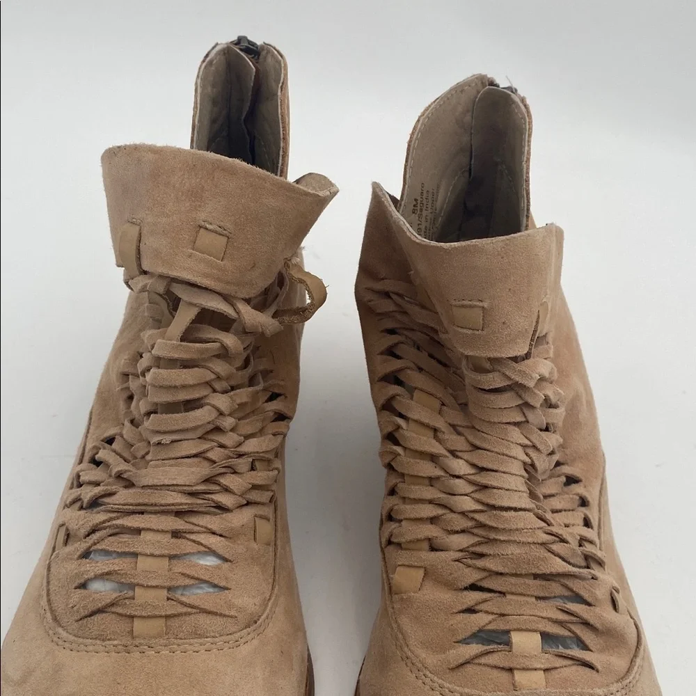 Coldwater creek Tan Leather Ankle Boots women 8M Suede casual office Festival
